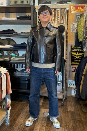 画像: 「Y'2 LEATHER/Y'2レザー」ヴィンテージホースDポケットダブルライダースジャケット【ブラック】