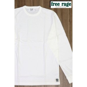 画像1: 「FREE RAGE/フリーレイジ」無地リサイクルコットン長袖Tシャツ【ホワイト】 (1)
