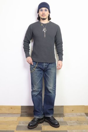 画像: 「UES/ウエス」ビッグワッフルＴシャツ【スチールグレー】