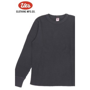 画像1: 「UES/ウエス」ビッグワッフルＴシャツ【スチールグレー】 (1)