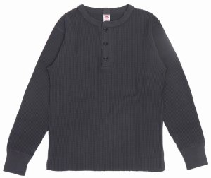 画像: 「UES/ウエス」ヘンリーネックビッグワッフルＴシャツ【スチールグレー】
