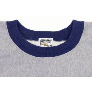 画像4: 「Pherrow's/フェローズ」ツートーンプリントヘビーウェイトスウェット【杢グレー×ネイビー】 (4)