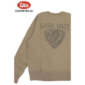 画像1: 「UES/ウエス」GUITAR CRAZY プリントスウェット【ブラウン】 (1)