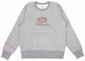 画像: 「UES/ウエス」UESロゴ プリントスウェット【杢グレー】